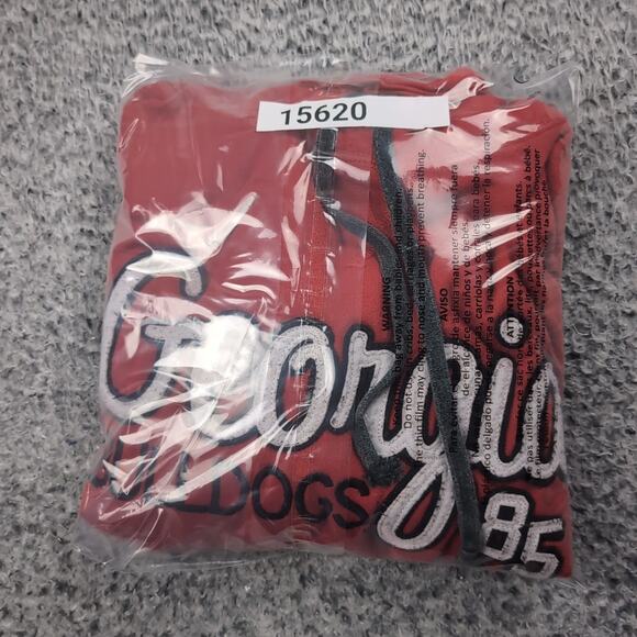 Georgia Bulldogs Hoodie Men Medium Red Embroidered College NCAA Fleece Pullover - Picture 6 of 6